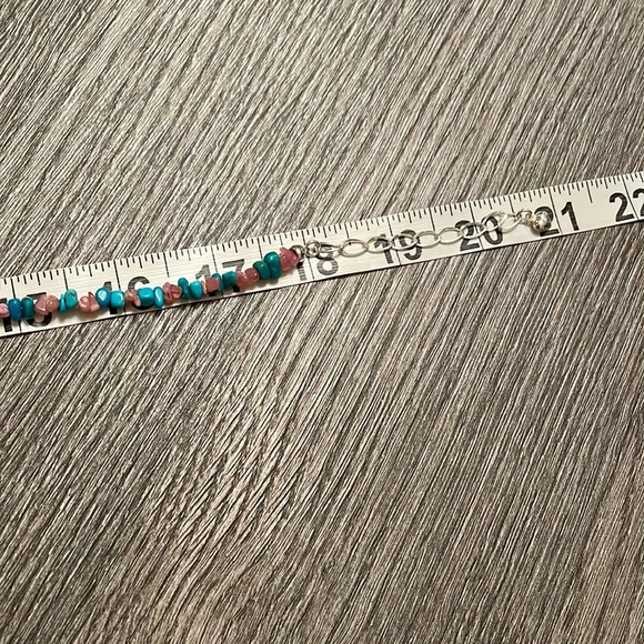 Pink and turquoise stone necklace - Picture 3 of 9